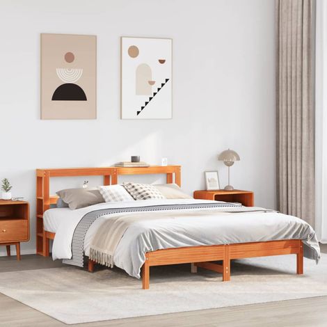 Estructura de cama sin colchón madera maciza marrón 135x190 cm vidaXL (1/5)