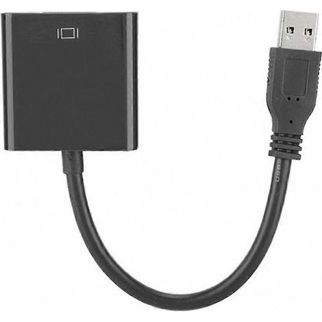Adaptateur USB 3.0 vers VGA pour Windows 7/8, couleur noire (1/4)