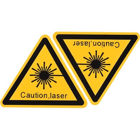 sourcing map Lot de 10 panneaux triangulaires signalisation danger laser, autocollants jaunes avec