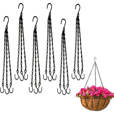 Makramee-Pflanzenampel für den Innenbereich, 40 cm, 6er-Set mit S-Haken – ideal zum Aufhängen verschiedener Accessoires