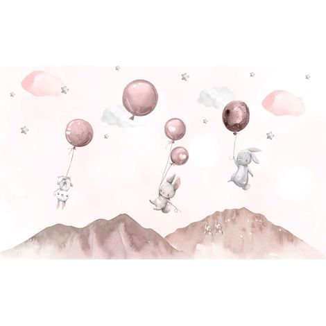 Tapis magnétique pour radiateurs, chauffages, lapins, ballons, rose, 60 x 100 cm (1/3)