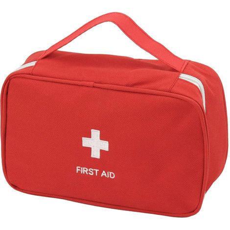 Erste-Hilfe-Tasche rot, kompakt & leicht, für Auto, Reise, Outdoor