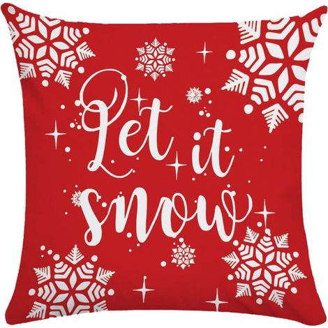 Housse Coussin Décor Noël 45 x 45 cm, Carrée, Peluche Douce, Canapé Chambre Voiture, Sans Rembourrage