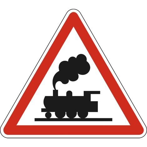 Panneau de signalisation danger - Passage à niveau sans barrière - Triangulaire - Gamme Ecolign - Classe 1 - 500mm (1/5)
