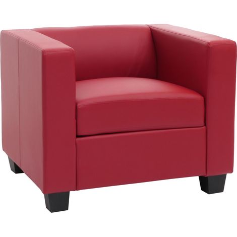 [NUNCA USADO] Sillón Lille, cuero, rojo (1/5)