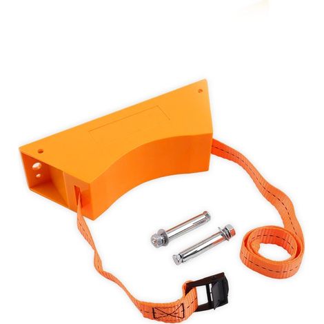 Orange gas cylinder support, ABS plastic and steel fixing, anti-tip cabinet for laboratory and hospital gas cylinders (1/5)