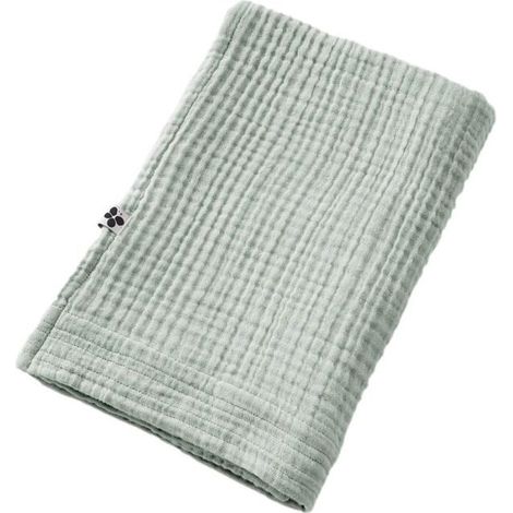 Serviette de toilette - L'EFFET PAPILLON - Gaïa - 50x90 cm - Gaze de coton - Uni vert (Gaïa Eucalyptus) (1/4)