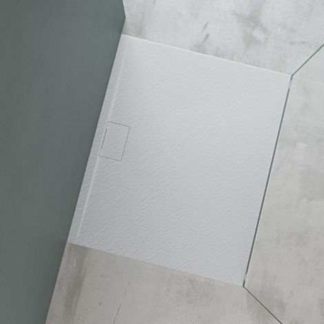 Mai & Mai Duschtasse Duschwanne aus Mineralguss BxTxH: 100x120x3 cm Mineralgusswanne in Weiß DIN-Anschlüsse Geoma07