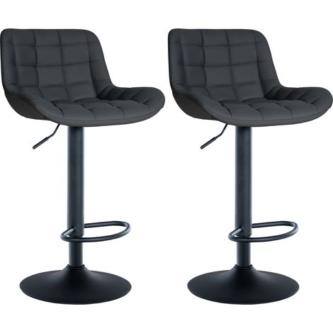 Set de 2 Taburetes de bar Tover Negro Simil cuero