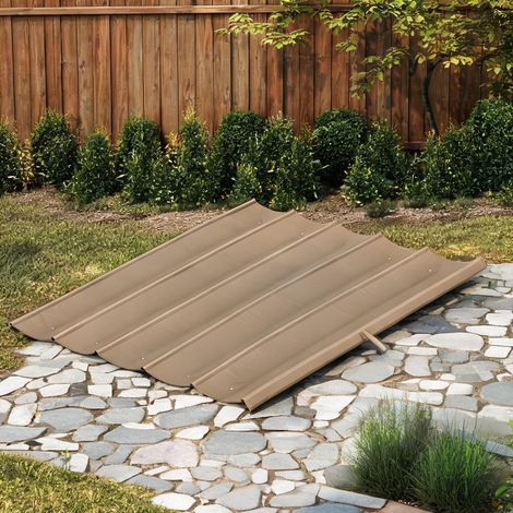 Tonnelle de jardin marrone chiaro en poliestere 255 x 250 x 6 cm (1/5)