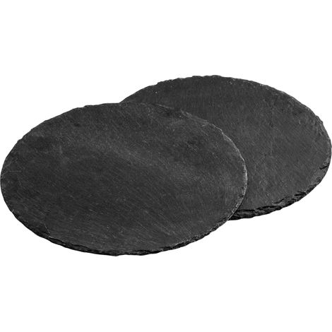 Premier Housewares Placemats and Coaster Slate Effect Table Mats And Coasters Set Of 2 Practical Black and Grey Coasters Stylish Coasters 25 x 25 x 1