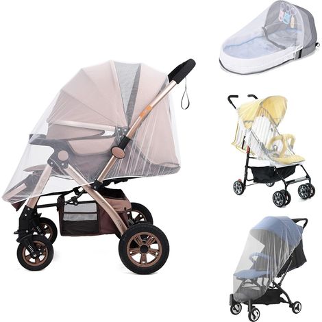 Moustiquaire pour poussette, moustiquaire pour bébé, siège auto, lit parapluie, protection contre les insectes pour bébé, tissu en maille résistant, lavable
