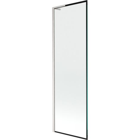 Mexen Next L paratia per vasca da bagno a 1 anta 60 x 150 cm, cornice nera, nichel spazzolato - 895-060-000-03-70-97 (1/5)