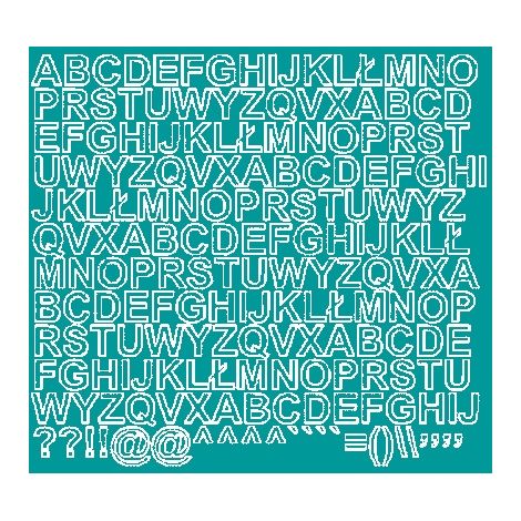 Lettere adesive autoadesive da 1,5 cm, colore turchese lucido. (1/2)