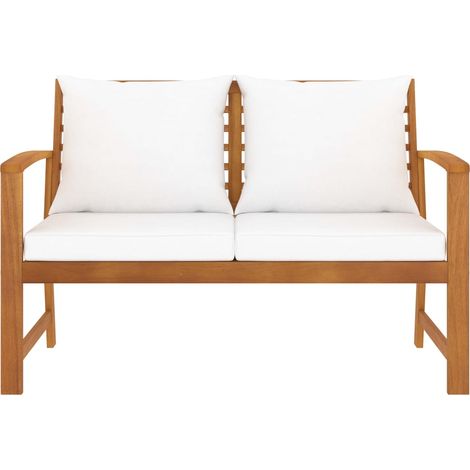 Maison Exclusive - Panca da Giardino 120 cm con Cuscino Crema in Legno di Acacia