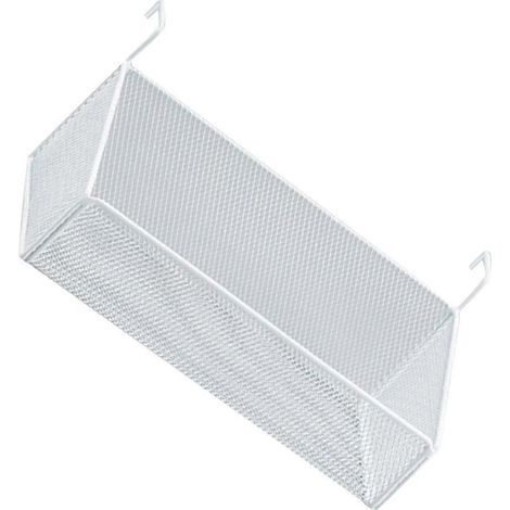 Panier de rangement suspendu/porte-documents, idéal pour les portefeuilles, les journaux, les boissons, etc., petit format, noir/blanc. (1/5)