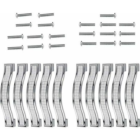 royaluxe - Lot de 5 poignées de tiroir en alliage strass cristal pour commode armoire de cuisine placard, Silver, 96MM-10PCS (1/5)