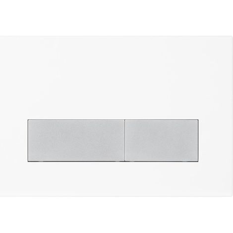 Plaque de Commande WC, Compatible avec Sigma, UP300 et UP320, avec Double Chasse, Équipée d'un Set de Leviers de Chasse et d'un Cadre d'Installation. Blanc Mat (1/5)