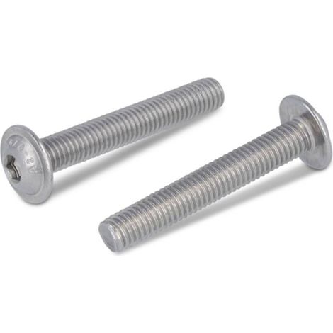 100 Vis à Métaux Tête Bombée Six Lobes à Embase 8 x 25 mm - TYPE ISO 7380-2 - Inox A2 - D-Work