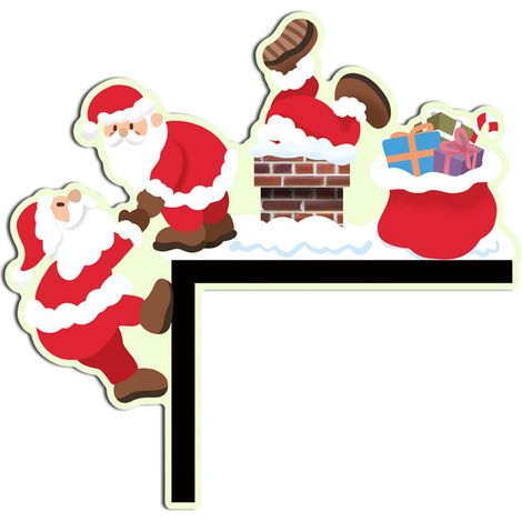 Décor D'Angle De Porte - Décoration De Noël En Bois Naturel - Pour Portes Murs Armoires Et Miroirs - 1 Pièce (1/4)
