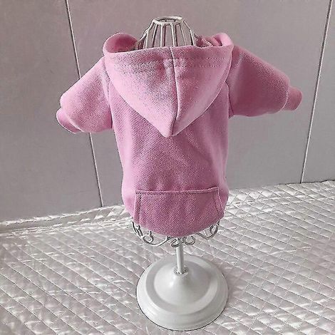 Einfarbige Katzen- und Hunde-Hoodies, Haustierkleidung für kleine Hunde, Haustierbekleidung, Mantel, Jacke, Sweatshirt für Chihuahua, Hundeoutfits aus Baumwolle, Rosa (1/5)