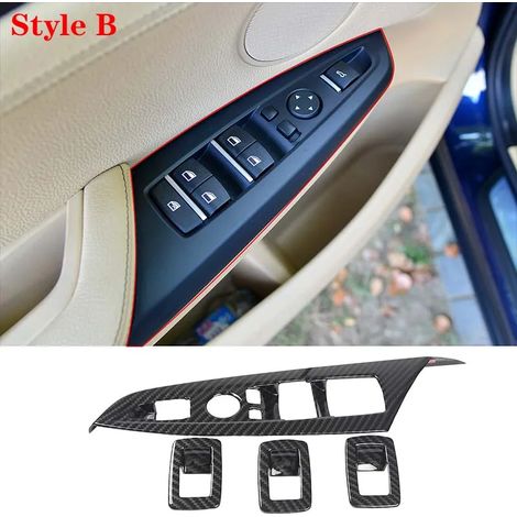 -2 Convient pour BMW X3 F25 2011-2017 - Autocollant décoratif intérieur en fibre de carbone pour panneau de commande central, volant et garniture de porte (1/4)