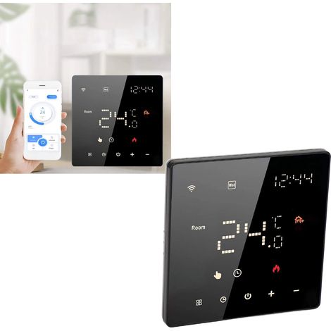 ME81 LED-7-WiFi Graffiti Film chauffant électrique intelligent avec thermostat en graphène pour la maison, commande vocale par téléphone portable, interrupteur intelligent, écran tactile, 100-250 V CA (1/5)