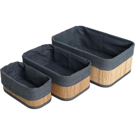 Bambuskorb Set Aufbewahrungsbox 3 Größen Aufbewahrungskorb Bambus Organizer