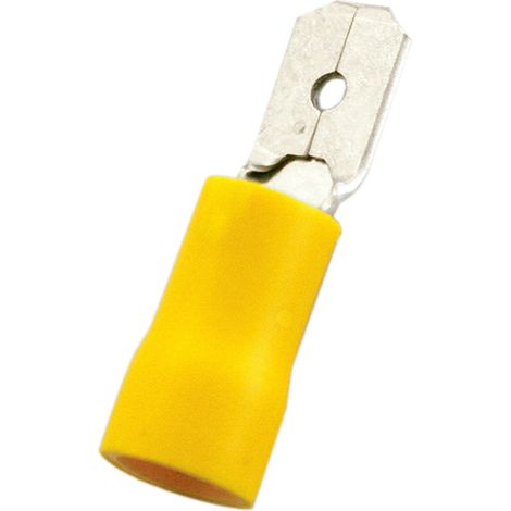Confezione da 100 pz. morsetti Faston Macho Isolato 6'35 mm Per cavi da 4 a 6 mm² Electro DH Colore Custodia Giallo 10.914/6.3/A 8430552102990