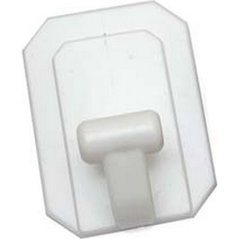 25PZ GANCI GIGANTI ADESIVI IN PLASTICA BIANCHI - mm.58x78h.