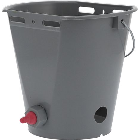 8-Liter-Futtereimer mit 2 Saugern, Lammfutterfass, graues landwirtschaftliches Zubehör (1/5)