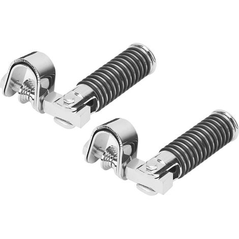 Pince de Repose-Pieds de Moto, Support de Pédales D'autoroute Pliables en Caoutchouc et Métal, Protection Moteur 1 Pouce, capacité de de 100 Kg, Tige de (Couleur Acier (1/5)