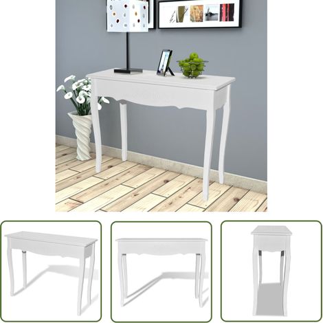 The Living Store Frisiertisch Konsolentisch Weiß - Konsole - Tisch - Wohnraum - Dekoration - Sideboard (1/5)