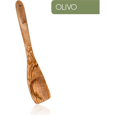 Espátula curvada de madera de olivo 30 cm (1/2)