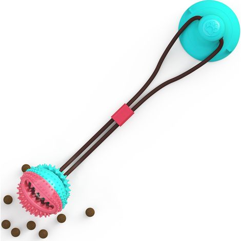Bleu Rouge Jouet pour Chien avec Ventouse, Jouets à Mâcher pour