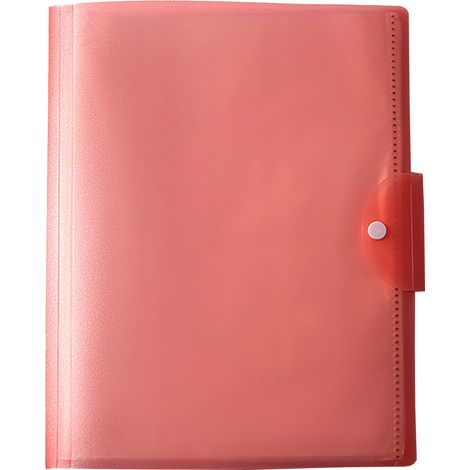 Classeur A3 Transparent à 20 Pochettes, Fermeture à Boucle pour École et Bureau, Organisateur de Documents en PP avec Bords Arrondis Rouge (1/5)