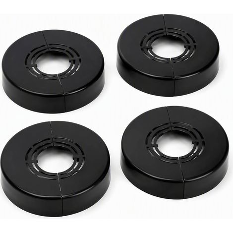 4-Piece Black ABS Shower Faucet Rosettes, Plumbing Opening Rosette, Plumbing Pipe Cover for Mixer and Shower Faucet, Adjustable Cover Rosette 21/25/33 mm, Decorative Cover (1/5)