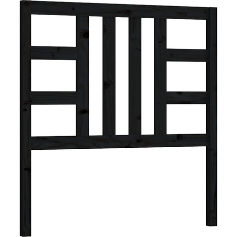 Tête de lit accessoire couchage chambre à coucher meuble 96 x 4 x 100 cm bois de pin noir TDL0202049