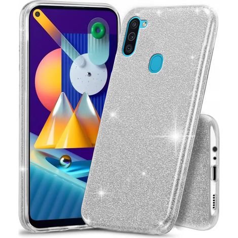 Custodia glitterata per Samsung Galaxy A11 / M11, argento (1/3)