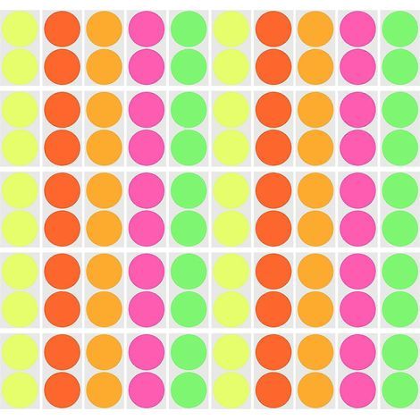 1 sachet de 100 autocollants à pois fluorescents colorés à faire soi-même-4.5X4.5X0.1CM-Colorful (1/3)