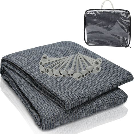 SWANEW Tappeto da esterno Tappeto da Tenda Tappeto da Viaggio da Campeggio Tappeto da Gazebo per Caravanna 300X600cm Blu-grigio