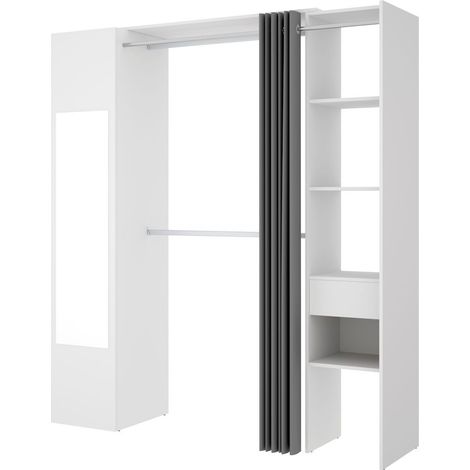 SUIT Armario Kit Vestidor con cortina blanco (1/4)