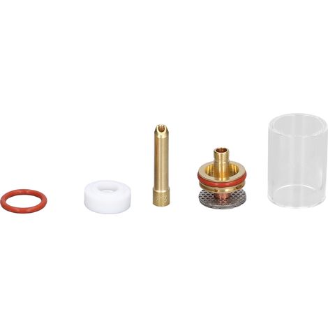 Zubehörset für WIG-Brenner, Glasbecher für Argon-Schweißgeräte 2,4 mm, kompatibel mit WP-17/18/26, komplettes Ersatzteilset. (1/5)