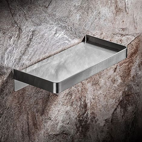 Support de douche sans perçage en acier inoxydable SUS 304 rectangulaire sans clous auto-adhésif antirouille brossé accessoires de salle de bain