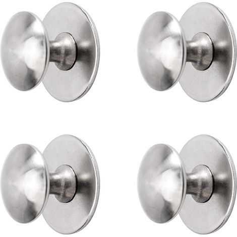 Lot de 4 boutons de tiroir en acier inoxydable auto-adhésifs instantanés pour porte coulissante avec vis de montage pour armoire en verre (35 mm x 25 mm) (1/5)