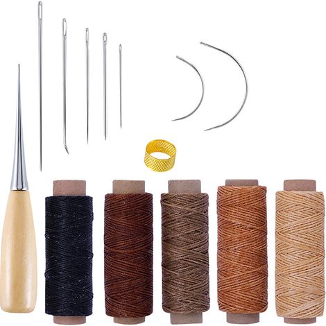 de 14 outils pour la réparation du cuir aiguilles à coudre (1/4)