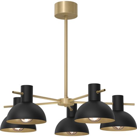 Suspension or Estate Mini 5 abat-jour noirs E27 Luminex