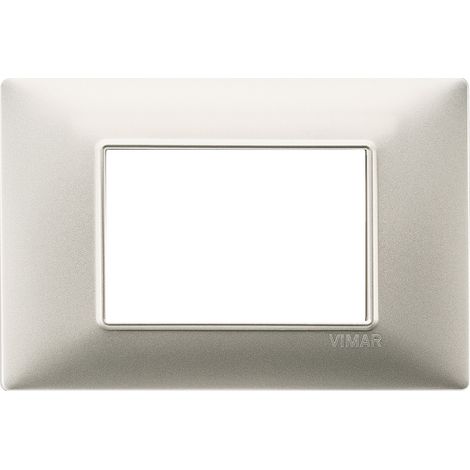 Placca Vimar Plana 3 moduli nichel opaco in tecnopolimero 14653.21