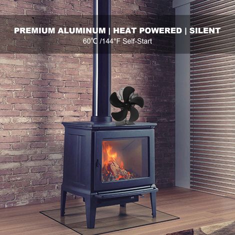 Ventilateur de cheminée pour poêle à bois, moteur silencieux, alimenté par la chaleur, circulation d'air chaud, ventilateur écologique pour poêles à gaz/granulés/bois/bûches (1/5)