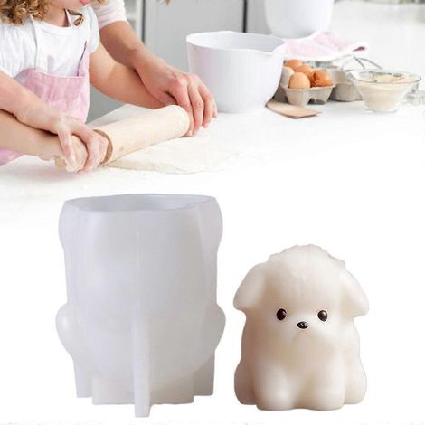 Moule en silicone pour pudding au lait, moule pour glaçons en poudre, moules à chocolat en forme de chien (1/4)